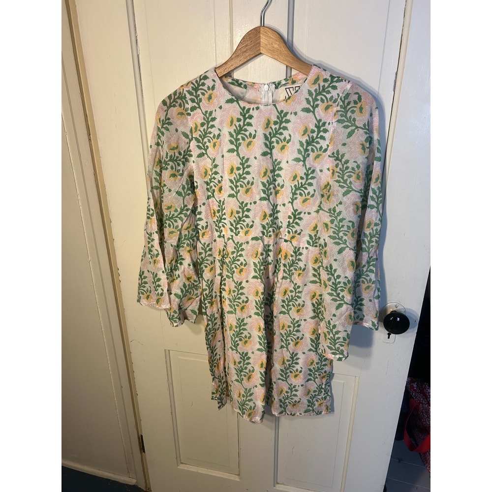 SZ Blockprints Floral Cotton Mary Dress Size S